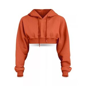 New Herve by Herve Leger Cropped Hoodie Sepia Size XS